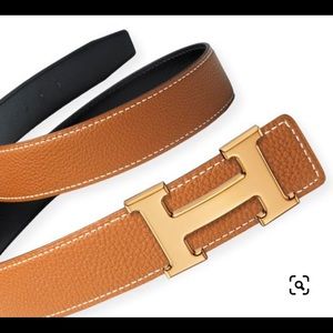 Reversible Hermes Belt Gold Black 95